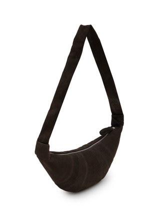 Detail View - Click To Enlarge - LEMAIRE - Medium Croissant Alpaca Nubuck Leather Shoulder Bag