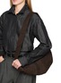 Figure View - Click To Enlarge - LEMAIRE - Medium Croissant Alpaca Nubuck Leather Shoulder Bag