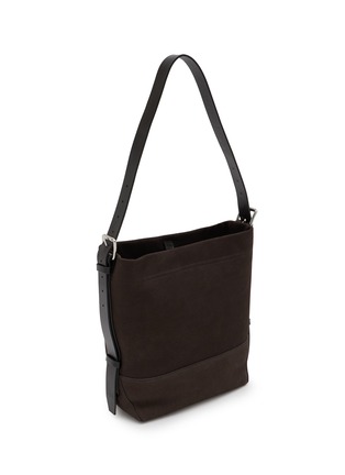 Detail View - Click To Enlarge - LEMAIRE - Small Belted Alpaca Nubuck Leather Tote Bag