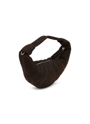 Detail View - Click To Enlarge - LEMAIRE - Mini Fortune Croissant Alpaca Nubuck Leather Shoulder Bag