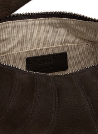 Detail View - Click To Enlarge - LEMAIRE - Mini Fortune Croissant Alpaca Nubuck Leather Shoulder Bag