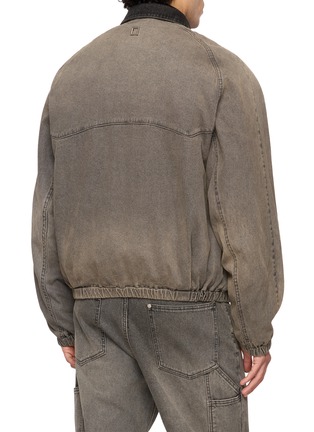 Back View - Click To Enlarge - WOOYOUNGMI - Logo Embroidered Medium Wash Denim Jacket