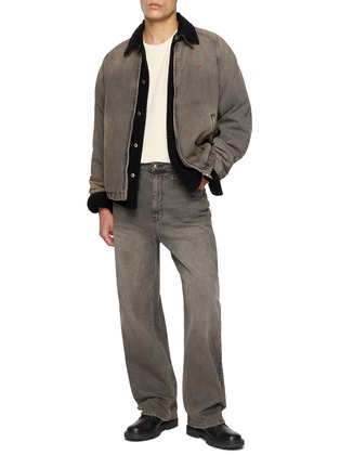 Figure View - Click To Enlarge - WOOYOUNGMI - Logo Embroidered Medium Wash Denim Jacket