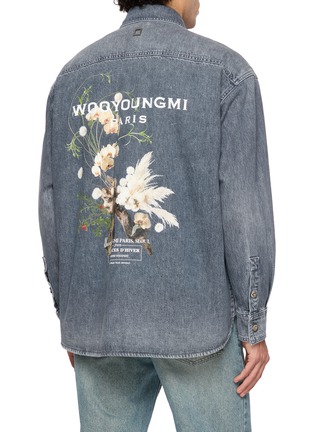 Back View - Click To Enlarge - WOOYOUNGMI - Printed Back Light Wash Denim Shirt