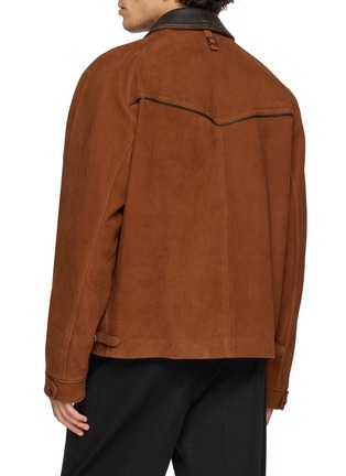 Back View - Click To Enlarge - WOOYOUNGMI - Contrast Collar Leather Zip Up Jacket