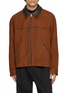 Main View - Click To Enlarge - WOOYOUNGMI - Contrast Collar Leather Zip Up Jacket