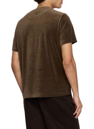 Back View - Click To Enlarge - WOOYOUNGMI - Cropped Velour T-Shirt