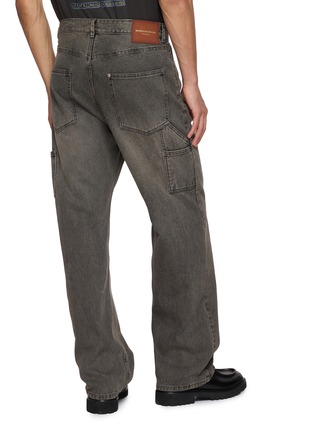Back View - Click To Enlarge - WOOYOUNGMI - Straight Leg Ribbed Denim Jeans