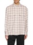 Main View - Click To Enlarge - WOOYOUNGMI - Long Sleeve Shadow Chequered Double Pocket Shirt