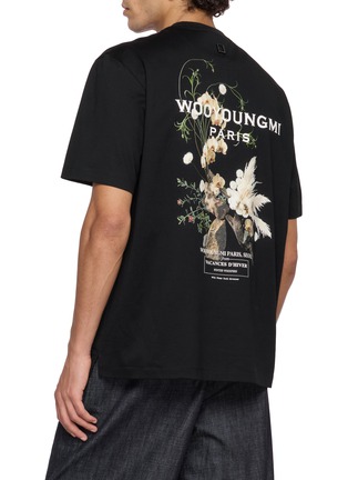 Back View - Click To Enlarge - WOOYOUNGMI - Floral Printed Back Logo Cotton T-shirt