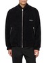 WOOYOUNGMI Leather Patch Zip Up Sweatshirt