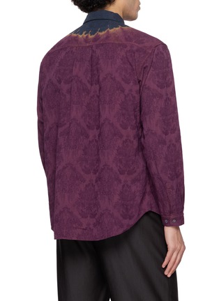 Back View - Click To Enlarge - SUZUSAN - Tie Dyed Centre Band Cotton Linen Shirt