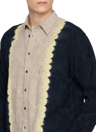  - SUZUSAN - Long Sleeve Tie Dye Centre Band Cotton Linen Shirt