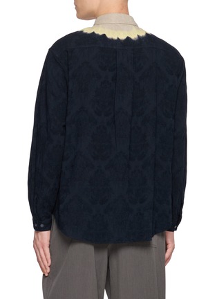 Back View - Click To Enlarge - SUZUSAN - Long Sleeve Tie Dye Centre Band Cotton Linen Shirt