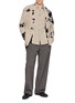 Figure View - Click To Enlarge - SUZUSAN - Long Sleeve Tie Dye Centre Band Cotton Linen Shirt