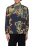 SUZUSAN Splatter Dyed Pocket Cotton Linen Shirt Jacket