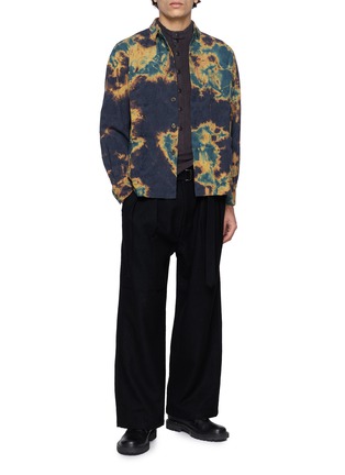 Figure View - Click To Enlarge - SUZUSAN - Splatter Dyed Pocket Cotton Linen Shirt Jacket