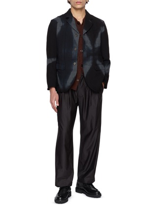 Figure View - Click To Enlarge - SUZUSAN - Checked Tie Dyed Single Breasted Wool Blazer