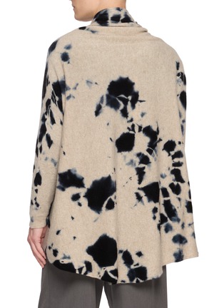 Back View - Click To Enlarge - SUZUSAN - Splatter Dye Seamless Cashmere Cape Coat