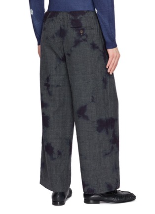 Back View - Click To Enlarge - SUZUSAN - Glen Check Splatter Dye Wool Pants