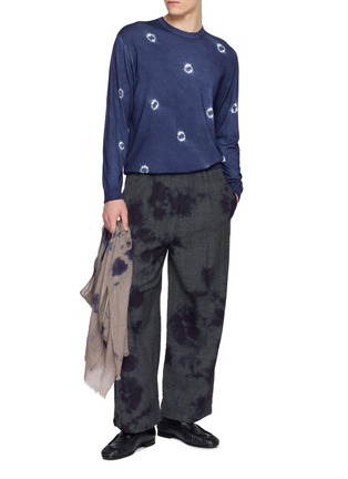 Figure View - Click To Enlarge - SUZUSAN - Glen Check Splatter Dye Wool Pants