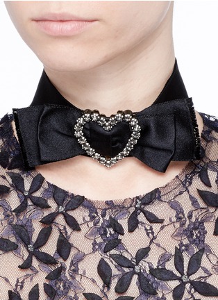 Figure View - Click To Enlarge - LANVIN - 'Courtney' heart charm silk ribbon necklace