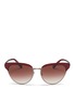 Main View - Click To Enlarge - OLIVER PEOPLES - 'Josa' acetate trim metal cat eye sunglasses