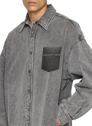  - ALEXANDERWANG - Oversized Shadow Pocket Logo Shirt
