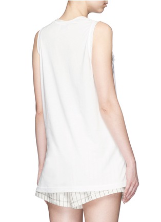 Back View - Click To Enlarge - 3.1 PHILLIP LIM - Ruffle silk panel sleeveless jersey top