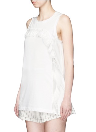 Front View - Click To Enlarge - 3.1 PHILLIP LIM - Ruffle silk panel sleeveless jersey top