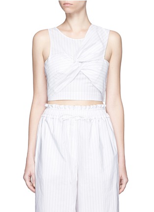 Main View - Click To Enlarge - 3.1 PHILLIP LIM - Knot front pinstripe cropped tank top