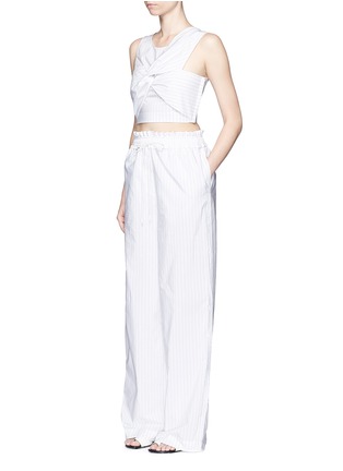 Figure View - Click To Enlarge - 3.1 PHILLIP LIM - Knot front pinstripe cropped tank top