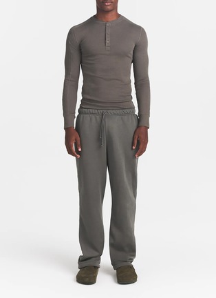 Back View - Click To Enlarge - SKIMS - Cotton Ribbed Henley T-shirt