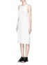 Figure View - Click To Enlarge - 3.1 PHILLIP LIM - Quilted ruffle trim sleeveless silk dress