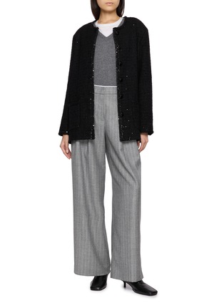 Figure View - Click To Enlarge - THE LAURENT - Sequin Trim Tweed Jacket