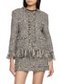 THE LAURENT Beverly Fringe Trim Tweed Jacket
