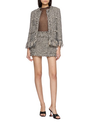 Figure View - Click To Enlarge - THE LAURENT - Beverly Fringe Trim Tweed Jacket