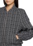  - THE LAURENT - Pearl Stand Collar Tweed Bomber Jacket