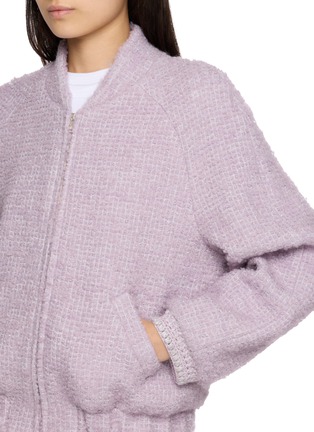  - THE LAURENT - Violet Bouclé Tweed Bomber Jacket