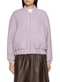 THE LAURENT Violet Bouclé Tweed Bomber Jacket