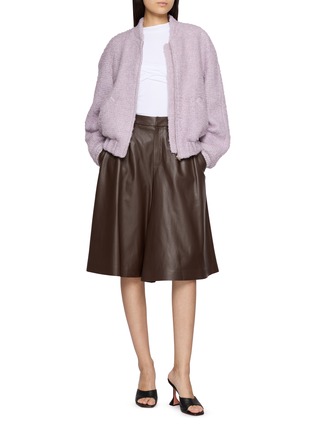 Figure View - Click To Enlarge - THE LAURENT - Violet Bouclé Tweed Bomber Jacket