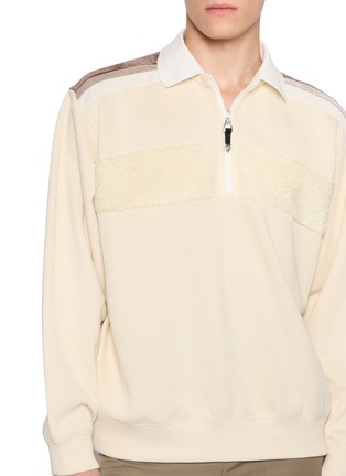  - TOGA VIRILIS - Contrast Panel Half Zip Jersey Sweatshirt