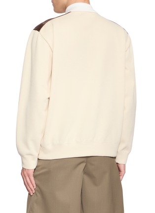 Back View - Click To Enlarge - TOGA VIRILIS - Contrast Panel Half Zip Jersey Sweatshirt