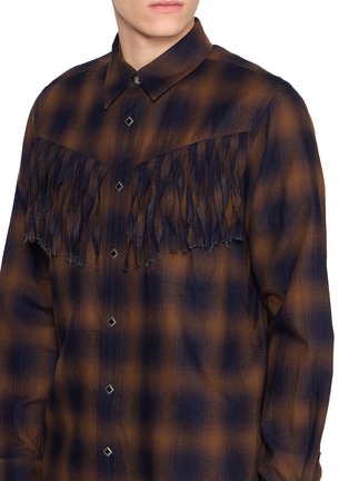  - TOGA VIRILIS - Fringed Ombre Chequered Cotton Shirt