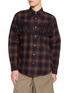 TOGA VIRILIS Fringed Ombre Chequered Cotton Shirt
