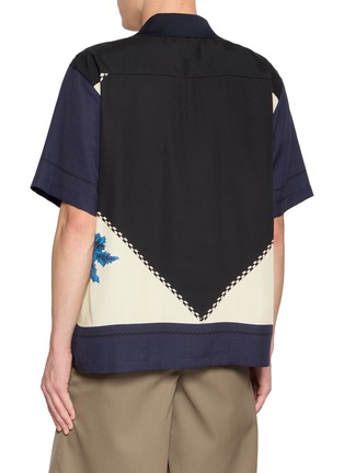 Back View - Click To Enlarge - TOGA VIRILIS - Short Sleeve Inner Print Open Collar Shirt