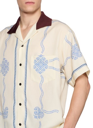  - TOGA VIRILIS - Short Sleeve Inner Print Open Collar Shirt