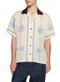 TOGA VIRILIS Short Sleeve Inner Print Open Collar Shirt