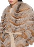 - YVES SALOMON - Chevron Pattern Fur Self Tie Jacket