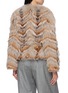 Back View - Click To Enlarge - YVES SALOMON - Chevron Pattern Fur Self Tie Jacket